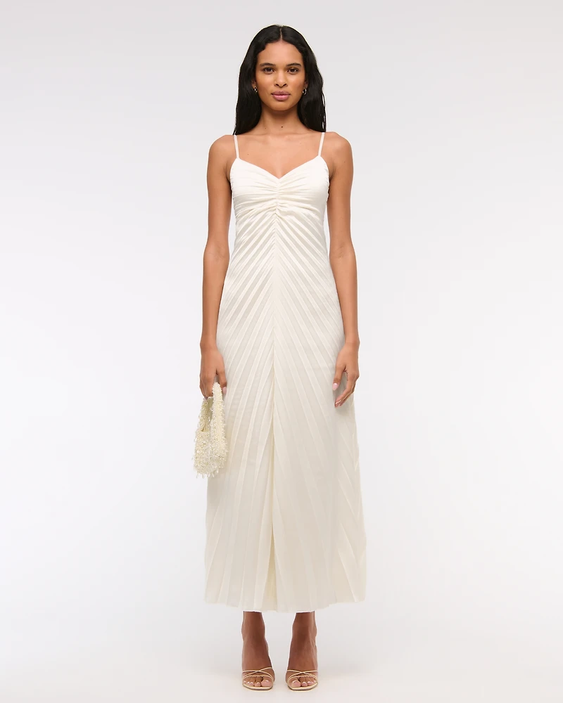 The A&F Giselle Sunburst Pleated Maxi Dress