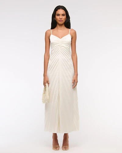 The A&F Giselle Sunburst Pleated Maxi Dress