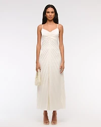 The A&F Giselle Sunburst Pleated Maxi Dress