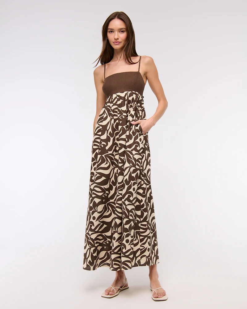 tie back babydoll maxi dress Abercrombie & Fitch Tie-Back Babydoll Maxi Dress