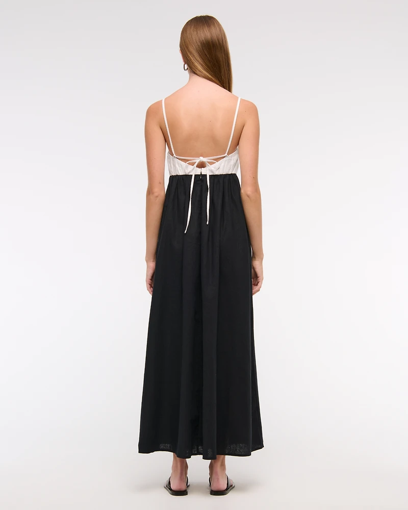 Tie-Back Babydoll Maxi Dress