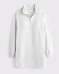 Long-Sleeve Zip-Up Fleece Mini Dress