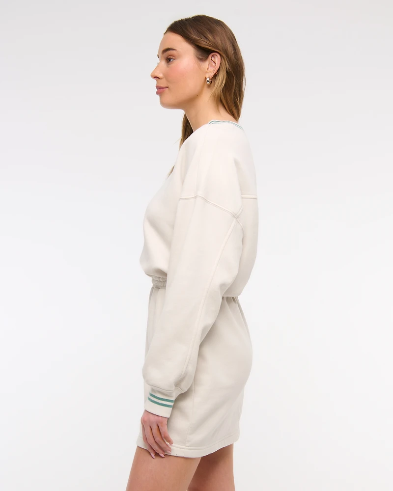 Fleece V-Neck Mini Dress