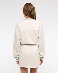 Fleece V-Neck Mini Dress