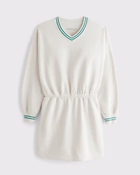 Fleece V-Neck Mini Dress