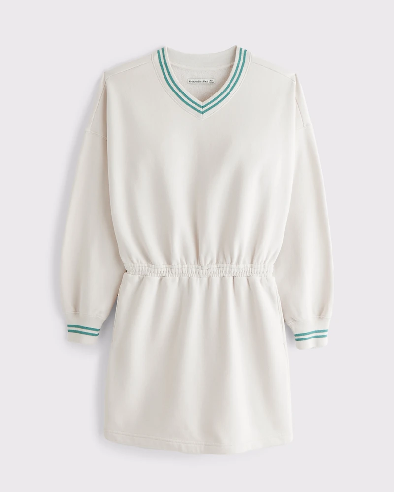 Fleece V-Neck Mini Dress