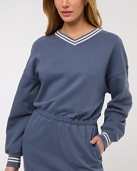 Fleece V-Neck Mini Dress