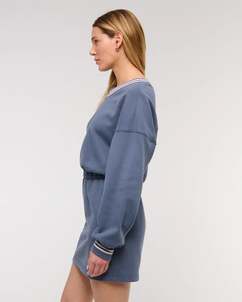 Fleece V-Neck Mini Dress