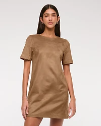 Vegan Suede T-Shirt Mini Dress