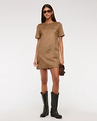Vegan Suede T-Shirt Mini Dress