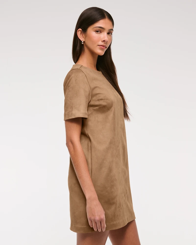 Vegan Suede T-Shirt Mini Dress