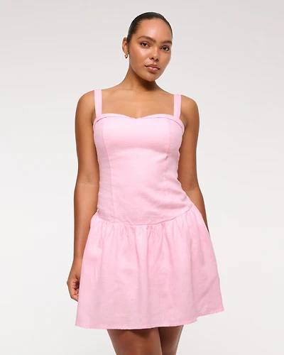 Premium Linen Drop-Waist Skort