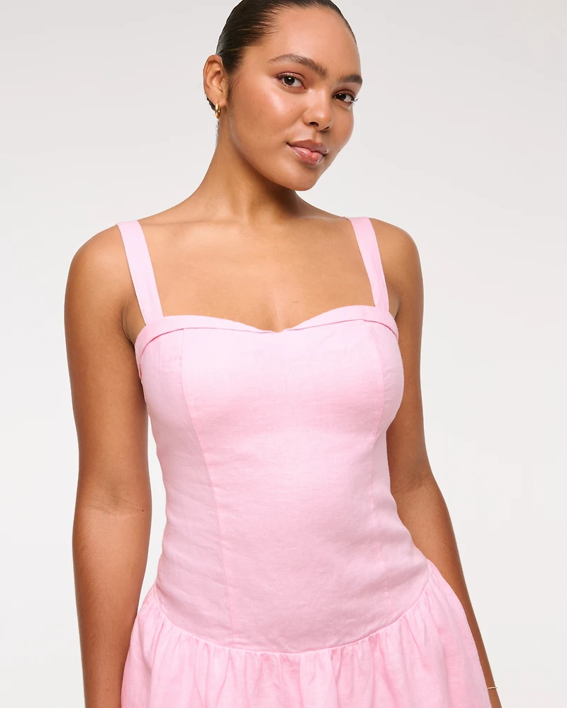 Premium Linen Drop-Waist Skort