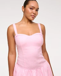 Premium Linen Drop-Waist Skort