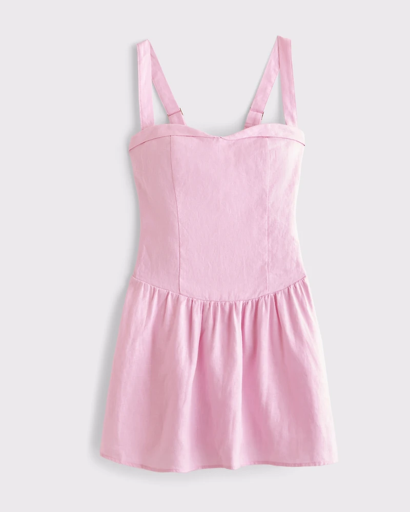 Premium Linen Drop-Waist Skort