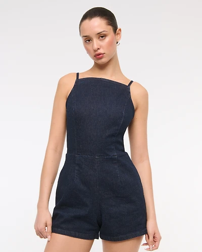 Apron Denim Romper