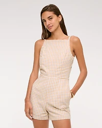 Apron Linen-Blend Romper