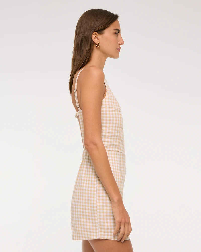 Apron Linen-Blend Romper