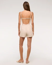 Apron Linen-Blend Romper