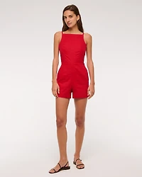 Apron Linen-Blend Romper
