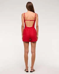 Apron Linen-Blend Romper
