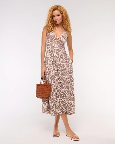 Beaded Flowy Midi Dress