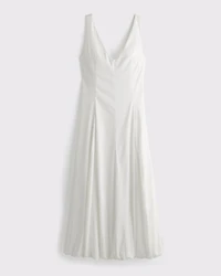 Plunge Bubble Hem Midi Dress