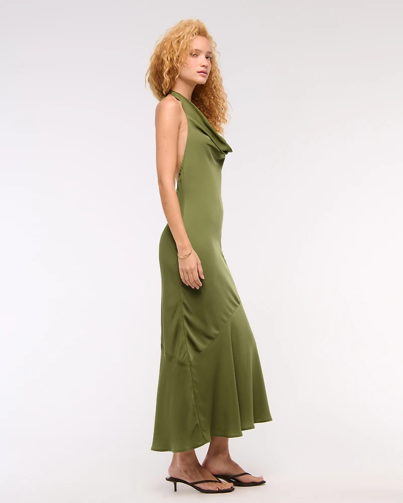 Cowl Halter Maxi Dress