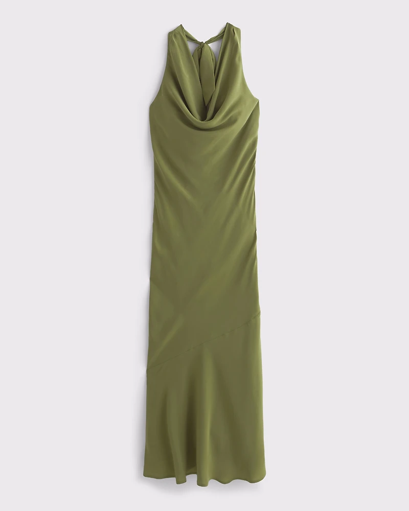 Cowl Halter Maxi Dress