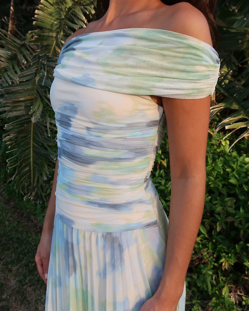 The A&F Giselle Drop-Waist Mesh Maxi Dress