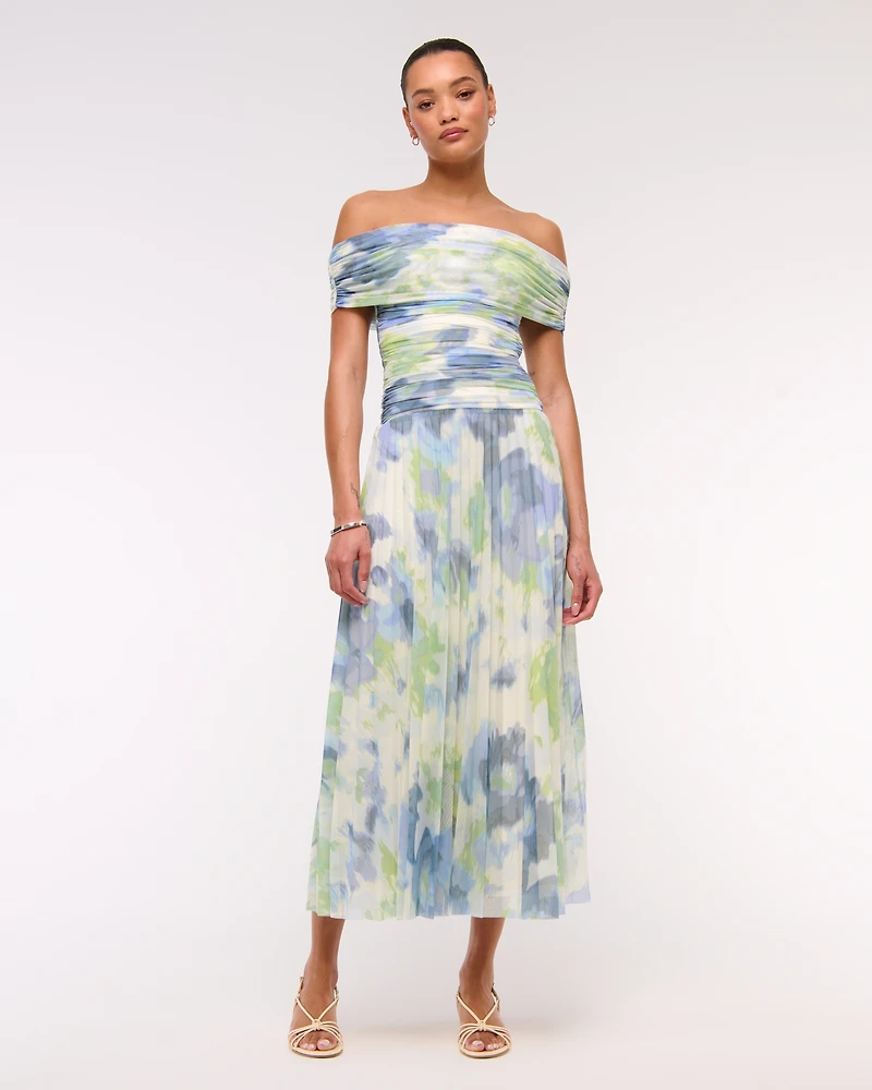 The A&F Giselle Drop-Waist Mesh Maxi Dress