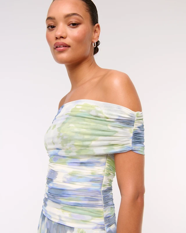 Abercrombie & Fitch The A&F Giselle Drop-Waist Mesh Maxi Dress | Arden Fair