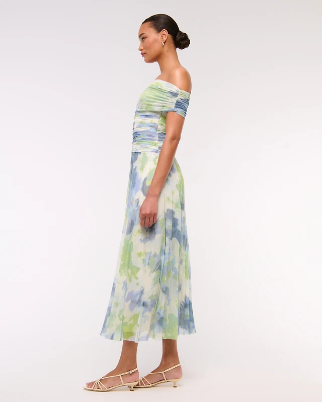 Abercrombie & Fitch The A&F Giselle Drop-Waist Mesh Maxi Dress