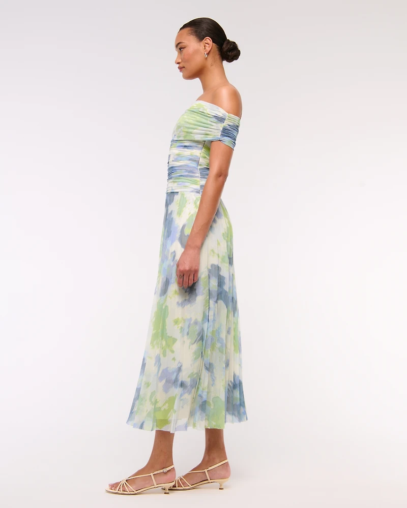 The A&F Giselle Drop-Waist Mesh Maxi Dress