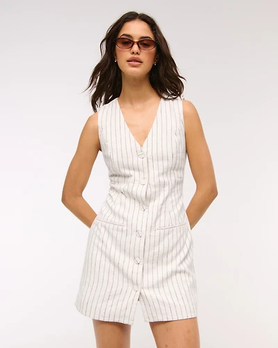 The A&F Mara Linen-Blend Vest Mini Dress