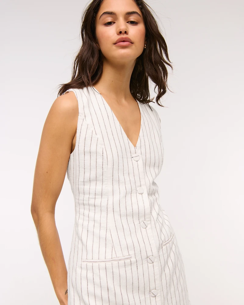 The A&F Mara Linen-Blend Vest Mini Dress