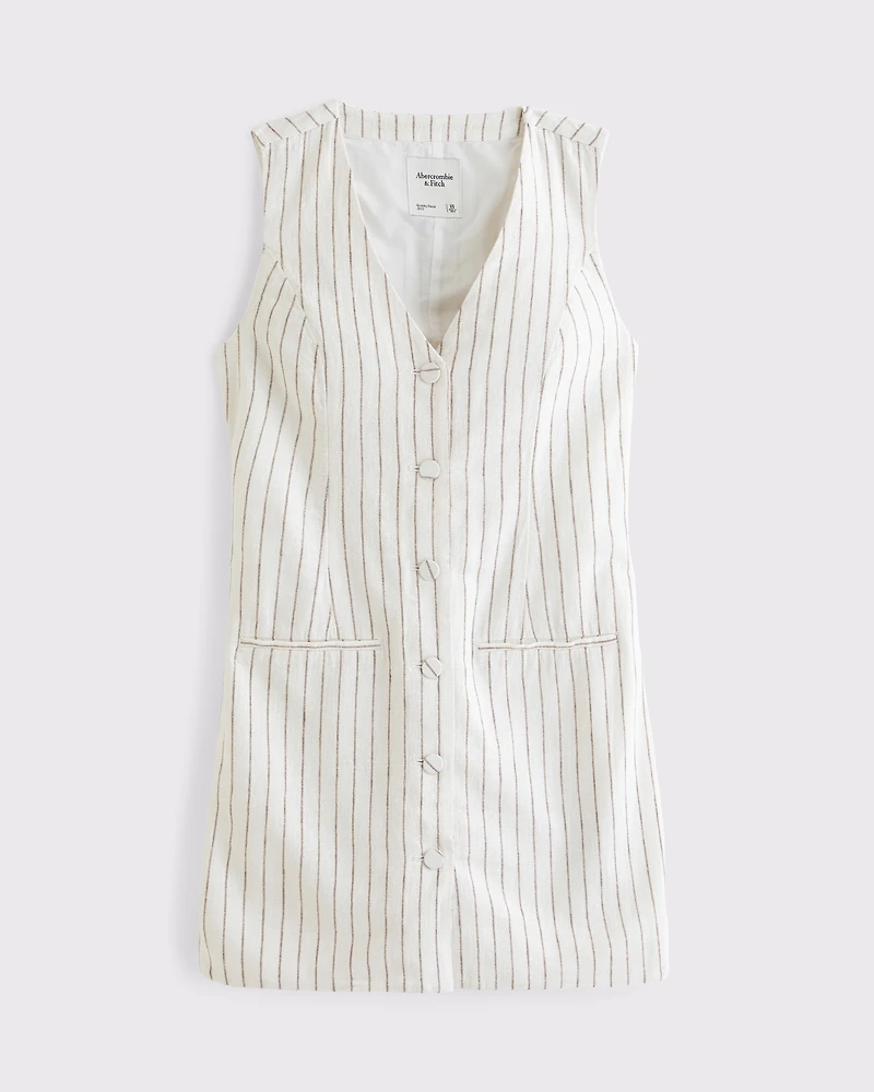 The A&F Mara Linen-Blend Vest Mini Dress