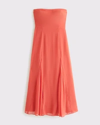 Vestido de largo medio godet sin tirantes A&F Camille