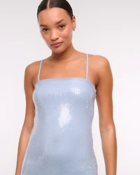 Strapless Sequin Midi Dress