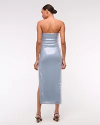 Strapless Sequin Midi Dress