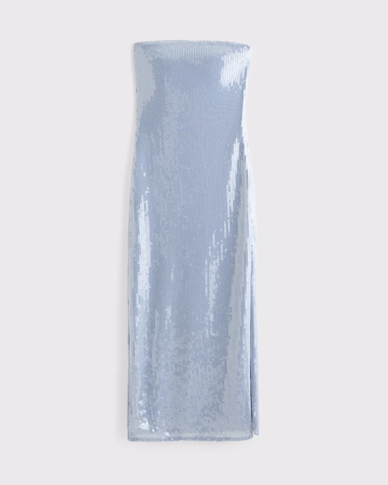 Strapless Sequin Midi Dress