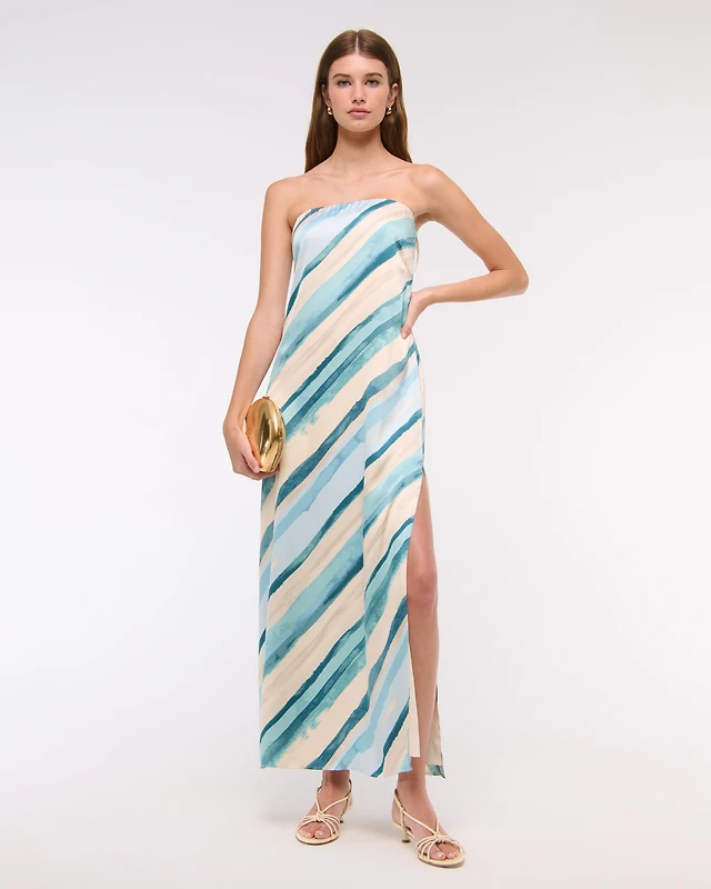 Abercrombie & Fitch The A&F Julia Strapless Slip Maxi Dress | Arden Fair
