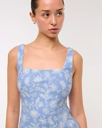 The A&F Scarlett Squareneck Linen-Blend Skort