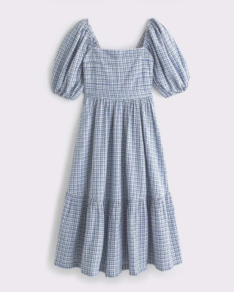 The A&F Emerson Linen-Blend Puff Sleeve Midi Dress