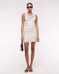 Cowl Neck Draped Mini Dress