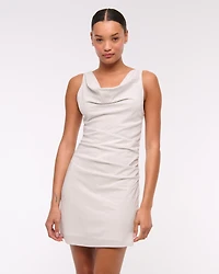 Cowl Neck Draped Mini Dress