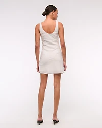 Cowl Neck Draped Mini Dress