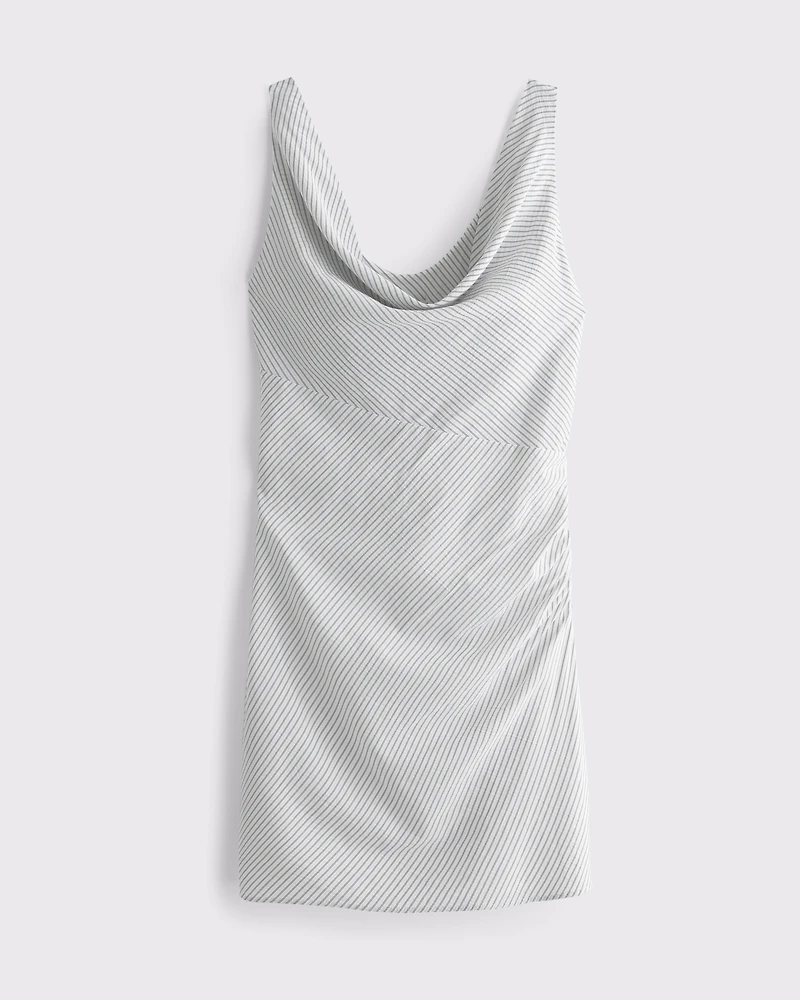 Cowl Neck Draped Mini Dress