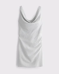 Cowl Neck Draped Mini Dress