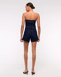 Strapless Denim Romper